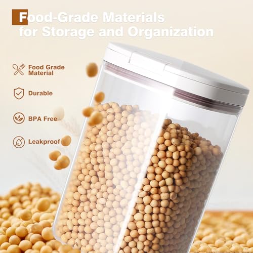 1 Qt Pop-Top Cereal Storage Container, White - view 6