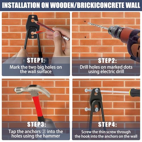 Steel Garage Storage Hooks-16 Pack Black Heavy Duty Wall Mount Hooks - view 6