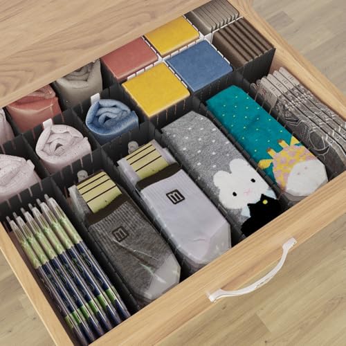 Adjustable Drawer Dividers, Cut to Fit Plastic Organizer Strips, 8-Pack - view 5