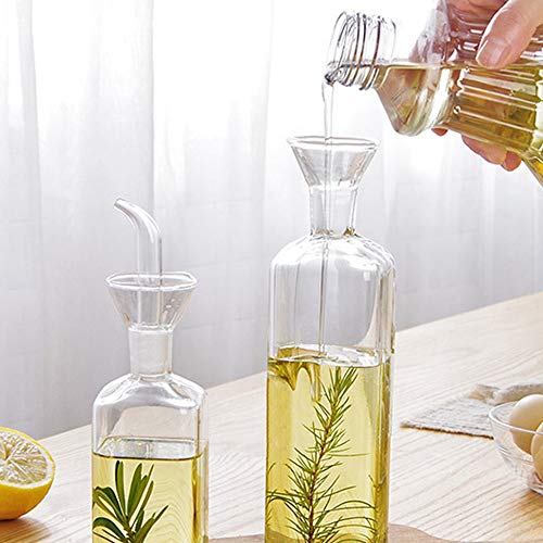 LandHope Oil Bottle Glass Olive Oil Dispenser Bottle Glass Cooking Oil Vinegar Measuring Dispenser With Spout for Kitchen and BBQ (500 ml/17 oz) - view 2