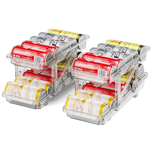 Drink Organizer for Fridge, Adjustable Soda Can Dispenser 2 Pack