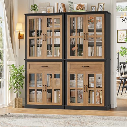 71'' Tall Kitchen Cabinet with Glass Doors and Drawer - view 3