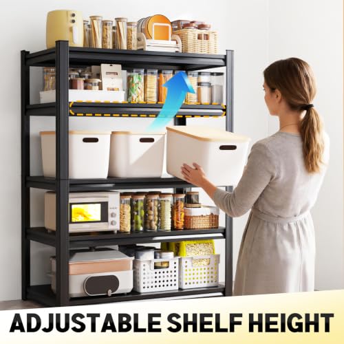 4 Pack 35"Wx16"D Metal Storage Shelves, 5-Tier 71"H Garage Organizer Shelf - view 4