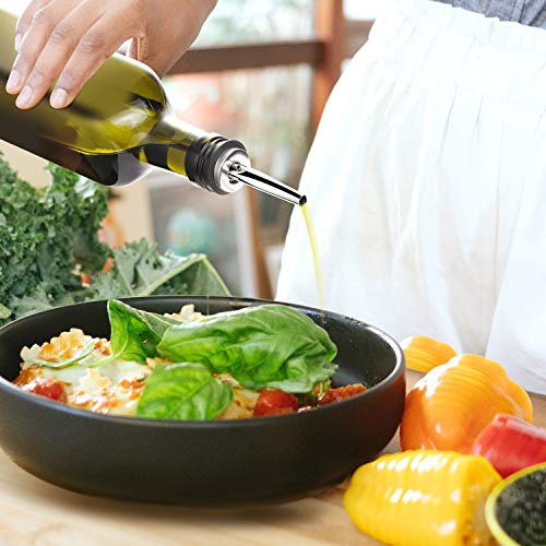 17oz Glass Olive Oil Bottle Dispenser - 500ml Green Oil and Vinegar Cruet with Pourers and Funnel - Olive Oil Carafe Decanter for Kitchen - view 6
