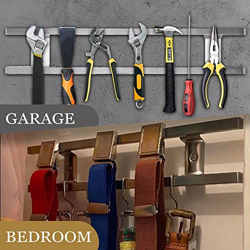 18 Inch Magnetic Knife Holder for Wall Mount-Magnetic Knife Strips with 12 Hook-304 Stainless Steel Wall Magnetic Knife Bar Rack-Knife Block-Knife Rack-Utensil Hanger-Kitchen Utensil Holder - view 6