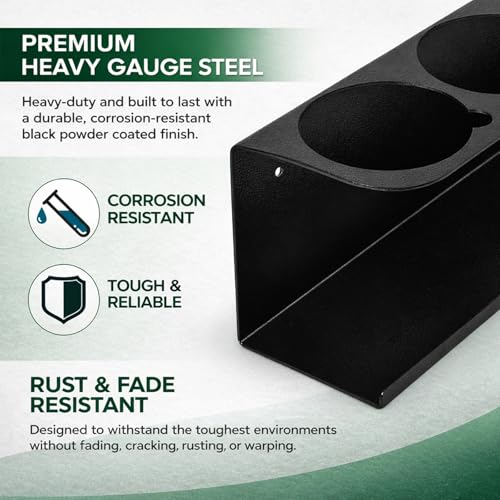 6 Pack Wall-Mounted Spray Bottle Holder, Heavy-Duty Steel Black Aerosol Can Storage Rack with 30 Holes, Spray Paint Can Organizer for Garage, Shop, Home, Tool Trailer & Service Truck - view 5
