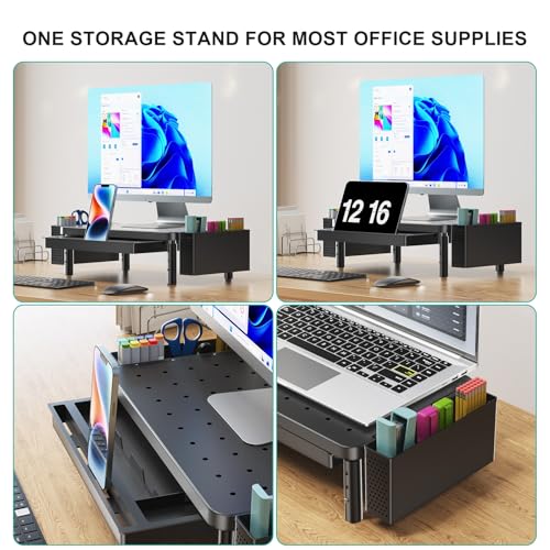 Computer Monitor Stand with Storage and Pen Holder - view 3