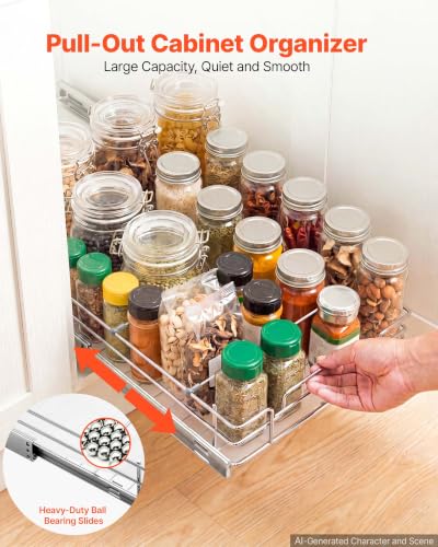 Pull Out Cabinet Organizer 21.14"W x 20.98"D Steel Slide Out Drawers - view 3