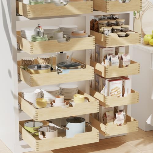 Pull Out Cabinet Organizer 28½" W x 21"D, Slide Out Wood Drawer Shelf - view 2