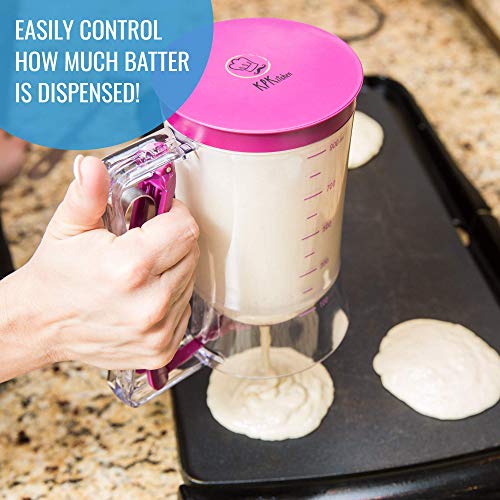 Pancake Batter Dispenser and Silicone Pastry Mat - Perfect Baking Tool for Cupcakes, Waffles, Crepes, Cake or Any Baked Goods - Extra Large Baking Mat For Rolling Out Dough - 100% Silicone - view 3