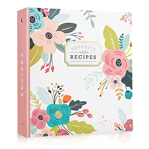 Recipe Binder and Recipe Card Set Bundle, Comes with a Recipe Binder 3 Ring Organizer Blank Recipe Book 8.5" x 9.5" with 50 Blank Recipes Cards (4x6) Plus and Extra Set of 50 Matching Recipe Cards - view 2