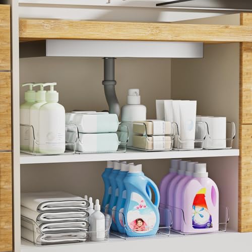 Clear Organizing Bins for Total Home Organization - Multi-Purpose Storage Solution for Pantry, Closet, Bathroom, and Kitchen (8 pack clear) - view 6