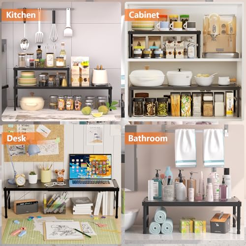 2 Pack Expandable adjustable stackable kitchen cabinet organizer,spice rack - view 6