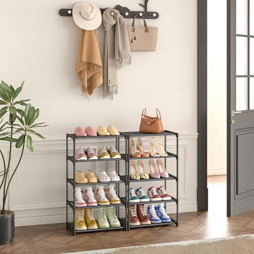 10 Tier Tall Shoe Rack, Non-Woven Fabrics Narrow Shoe Shelf - view 2