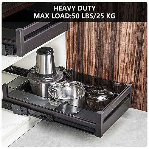Pull Out Kitchen Cabinet Drawer Roll Out Pantry Shelves Heavy Duty Sliding Tray for Cabinet Full Extension Kitchen Cupboard Slide Out Shelves Organizer with Dividers 14 Inch Wide × 21 Inch Deep - view 4