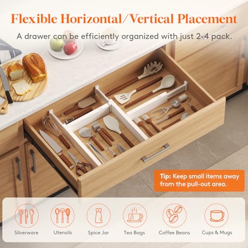 2.36" Upgrade Kitchen Drawer Dividers, Adjustable Drawer Organizer - view 6