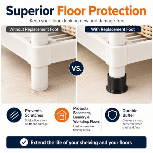 Replacement Feet Compatible with HDX Shelving - view 2