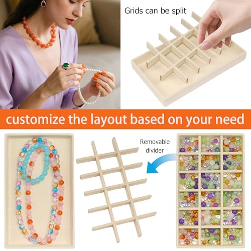 12-Pack Stackable Velvet Jewelry Organizer Trays, Drawer Inserts for Earrings Rings Necklaces Bracelets Earring Organizer For Women Jewelry Storage Display Case - view 5