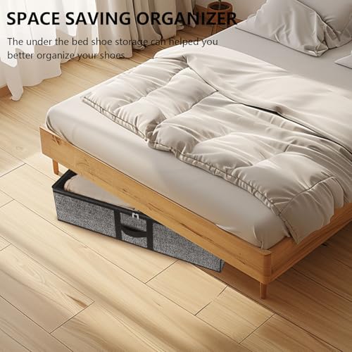 Under the Bed Shoe Organizer Fits 12 Pairs and 4 Pairs Boots,Sturdy & Breathable Materials,Underbed Storage Solution for Kids Men & Women Shoes,Great Space Saver for Your Closet Set of 2 - view 7