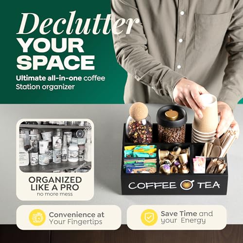 Coffee Station Organizer – Premium 2025 All-in-One Coffee Bar & Tea Organizer for Bar Accessories, Tea Storage, and Decor - view 4