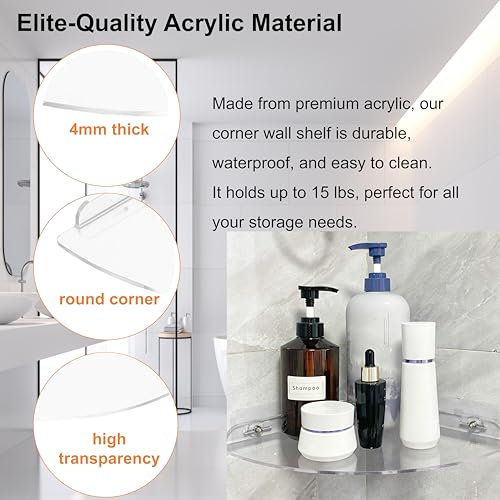 Adhesive Acrylic Corner Shower Caddy 1 Pcs - view 2
