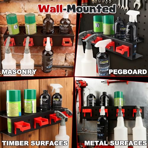 Spray Bottle Holder, 2 Pack Wall Mount Car Detailing Can Holder Spray Rack - view 5