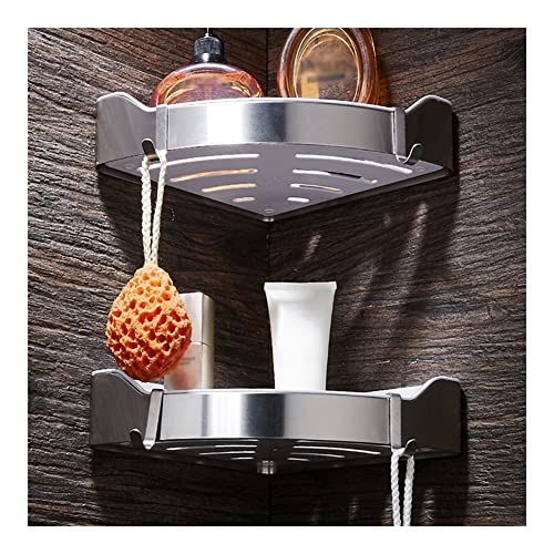 Stainless Steel Triangle Corner Shower Caddy - Wall-Mount Shelves for Bathroom & Kitchen, Durable ABS Storage Rack for Shampoo, Cosmetics & More, Smart Draining Design, Space-Saving Solutions - view 3