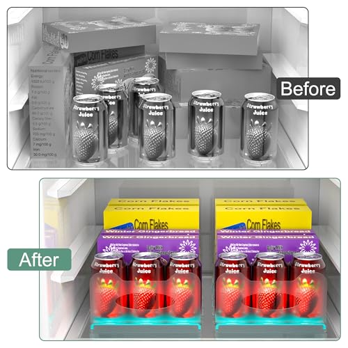 Freezer Organizer,12" Visible Fridge Organizer Rack with Removable Dividers - view 6