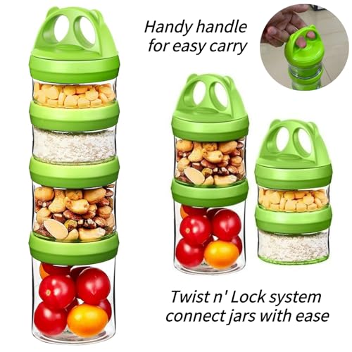 Portable Stackable Food Storage Containers Bundle - 7-Piece Set, Airtight, Leak-proof, BPA Free, Microwave & Dishwasher Safe - view 4