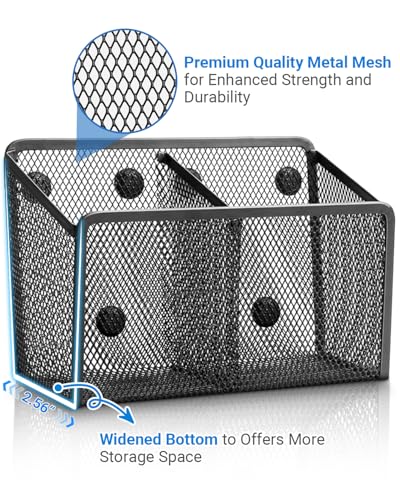 Magnetic Pen Holder, Metal Strong Magnet Pen Cup Magnetic Marker Storage Basket Locker Organizer for Whiteboard Refrigerator Fridge Locker Accessories Classroom Must Haves Teachers School Supplies - view 4