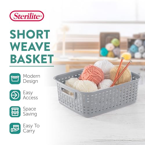 Short Weave Basket Bin for Clothing and Laundry Storage, 12-Pack - view 3