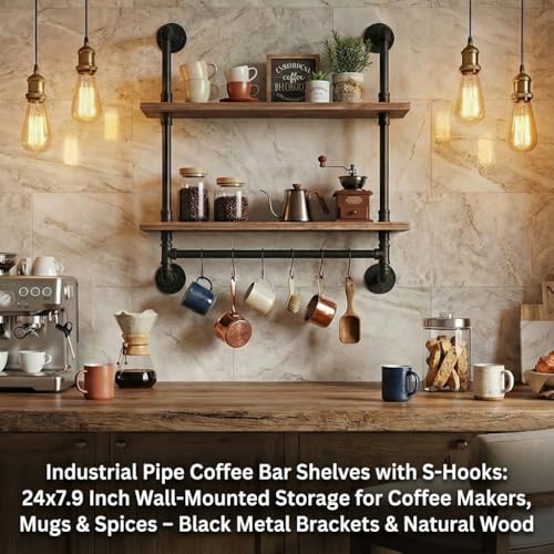 Industrial Pipe Shelving Bathroom Pipe Shelves with Towel Bar Over Toilet - view 6