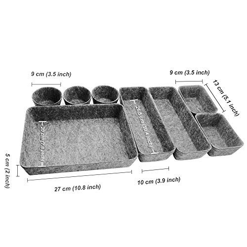 8pcs Drawer Organizers, Separators, Storage Box,Felt Storage Bins Inserts Tool Containers Toy Basket Shelf Cubes Foldable Drawer Dividers Desk Organisers - Grey - view 5