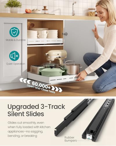 2 Pack Expandable Pull Out Cabinet Organizer 21"Deep 3 Rail Slide - view 6