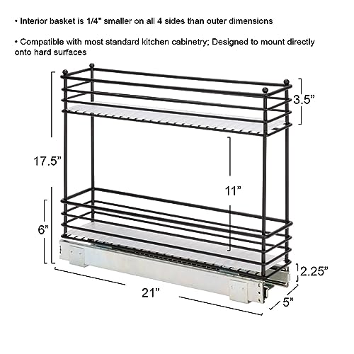 Glidez Under Cabinet 2‑Tier Pull‑Out Storage Organizer with Removable PEVA Liners, Matte Black - view 3