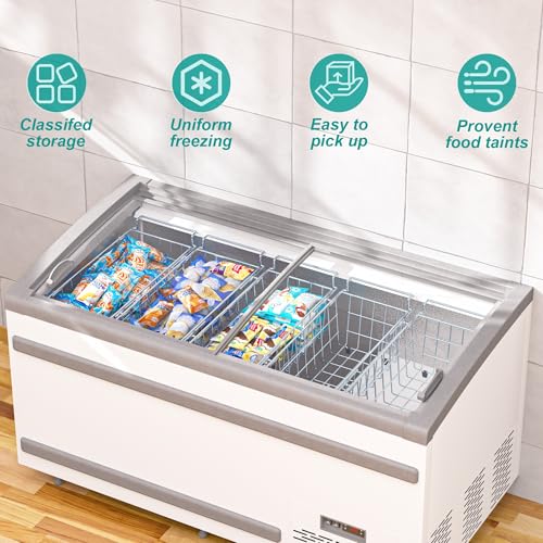Chest Freezer Baskets, Stainless Steel Storage Organizer Bins with Sturdy Handles for Chest and Deep Freezers,Adjustable Arms width 17.5"~20.4", 2 pack - view 3