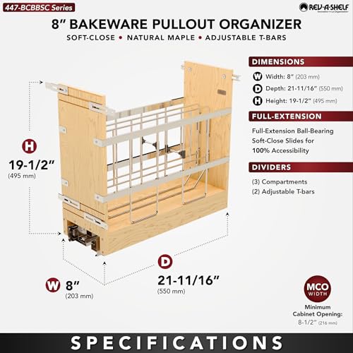 Pullout Bakeware Organizer w/Soft-Close, Min Opening 8.5" Wide - view 2