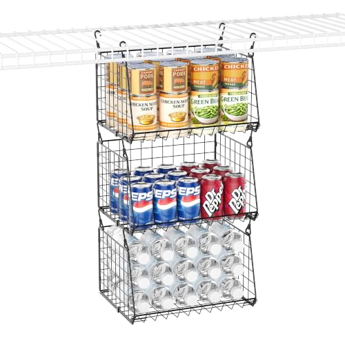 3 Pack Under Bottom Shelf Hanging Baskets for Pantry - view 7