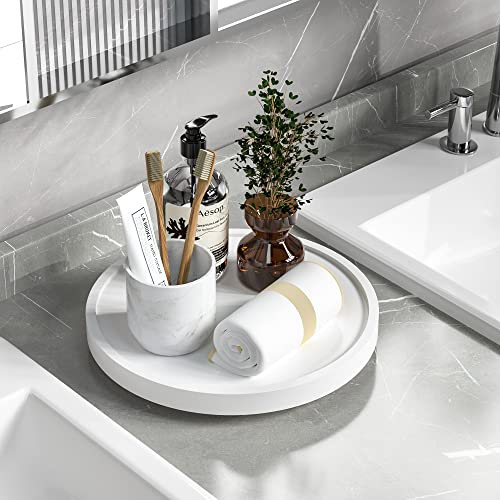 Turntable Vanity Tray, 10 Inch Bamboo Kitchen Sink Countertop Organizer