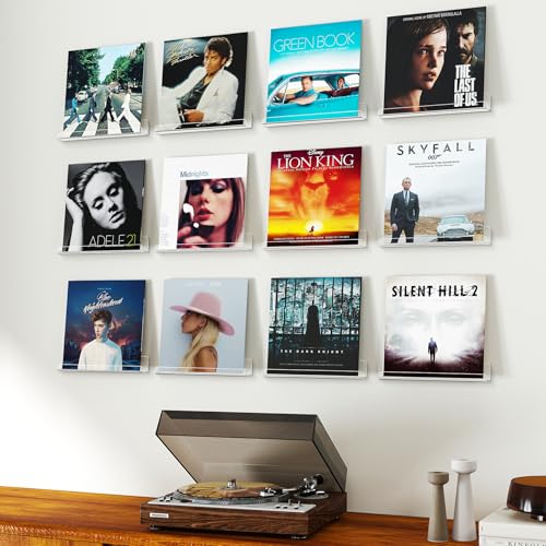 Vinyl Record Shelf Wall Mount 12 Pack, 12 inch Album Record Display - view 4