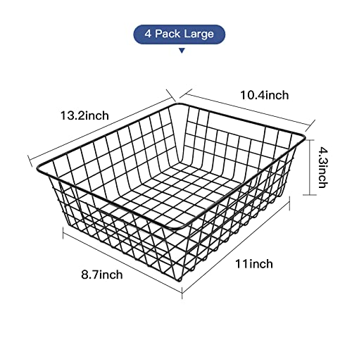 Wire Baskets for Organizing 4 Pack Pantry Storage Baskets 13.2x10.4x4.3 in - view 2