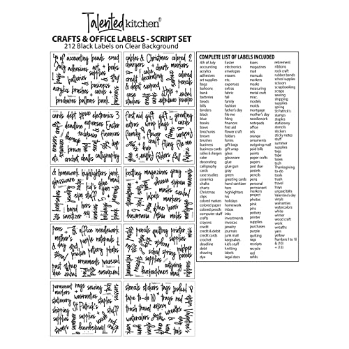 Office & Craft Stickers - 212 Pack, Black Water-Resistant Vinyl - Home & Office Organization - Classroom & School Supplies - view 6