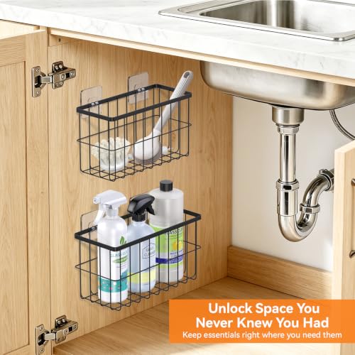 2-Pack Adhesive Cabinet Door Organizer, 5.9" Inside Cabinet Storage - view 4