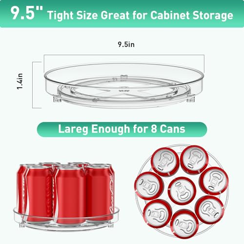4 Pack Lazy Susan Organizer, 9.5 Inch Lazy Susan Turntable for Cabinet, Refrigerator Organizer for Pantry Organizers and Storage, Non-Skid Fridge Organizer - view 3