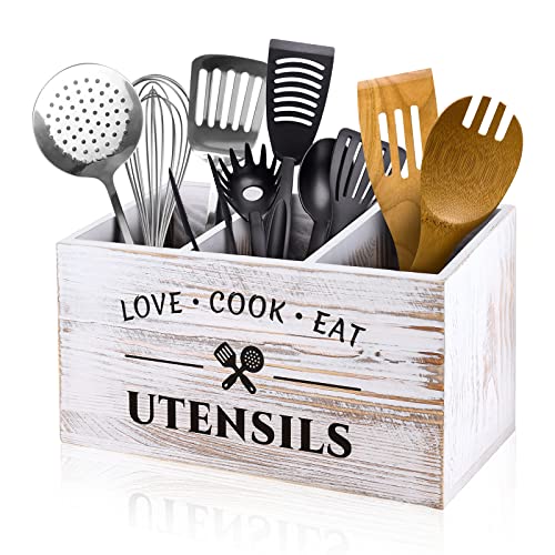 Wood Utensil Holder for Kitchen Counter