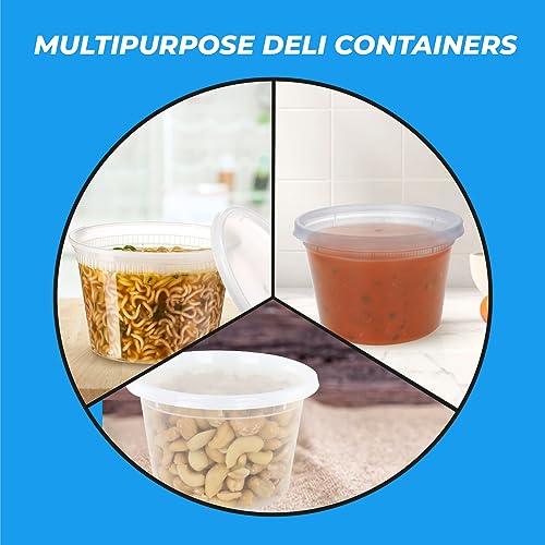 Deli Containers with Lids, Food Storage Containers with Lids 16 oz (16 oz - 48 Sets) - view 3