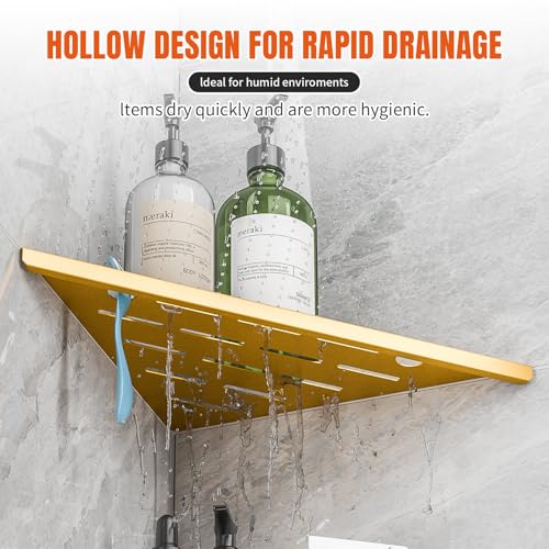 Corner Shower Shelves with Razor Hole, Modern Sturdy Shower Shelves - view 5