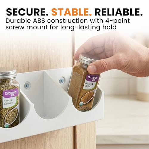 Square Spice Rack Organizer for Kitchen Cabinets – Multi-Compartment Storage System | Easy Screw-Mount Installation | Space-Saving Cylindrical Container Holder for Pantry - view 4