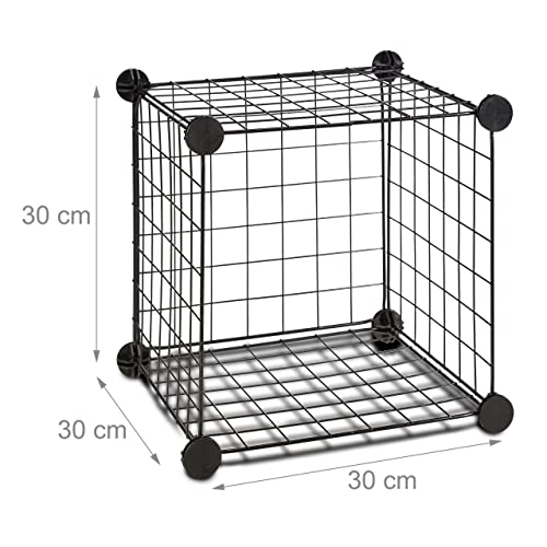Modular Grid, 16 Compartments, Cube Shelf, Open Cabinet Storage System, DIY Metal Rack, Black, 30 x 30 cm - view 5