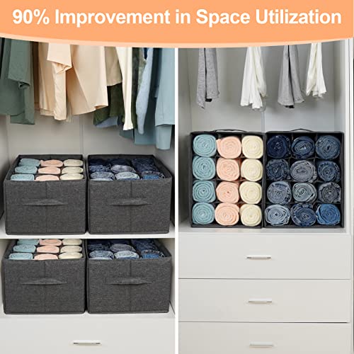 2 Pack 12-Grid Closet Organizers and Storage Bins with Dividers for Clothes - view 4
